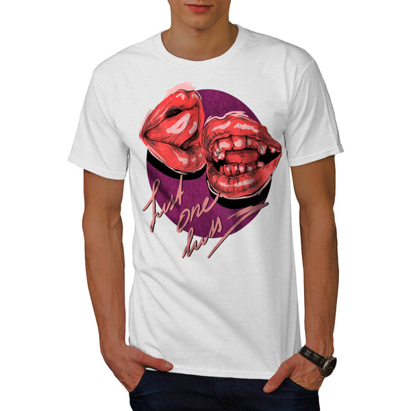 Just One Kiss Red Lip Mens T-Shirt