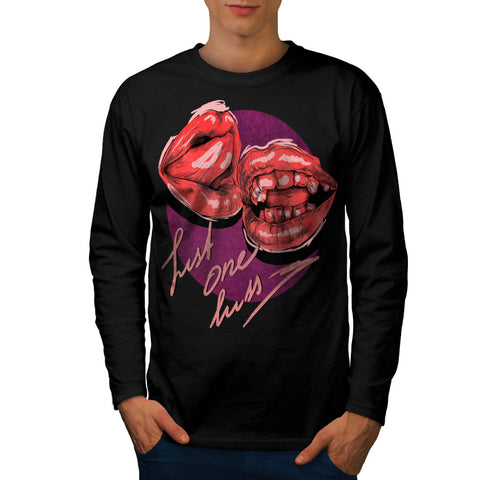 Just One Kiss Red Lip Mens Long Sleeve T-Shirt