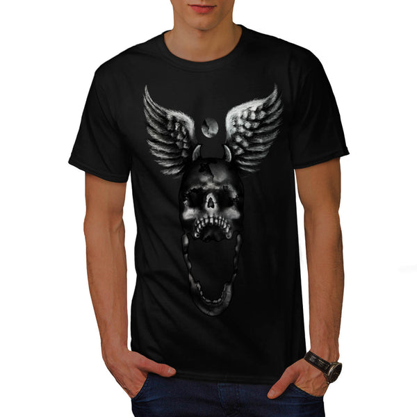 Skull Head Full Moon Mens T-Shirt