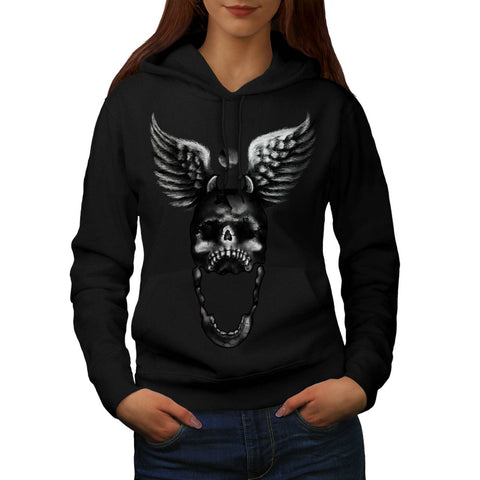 Skull Head Full Moon Womens Hoodie