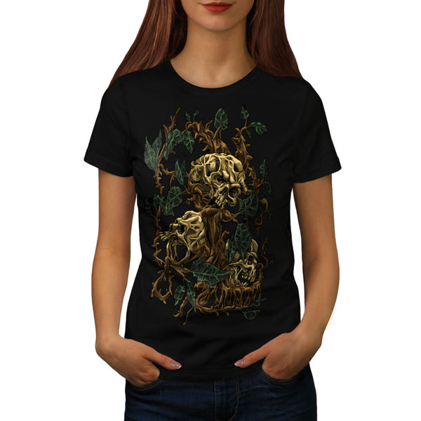 Skull Head Dead Tree Womens T-Shirt