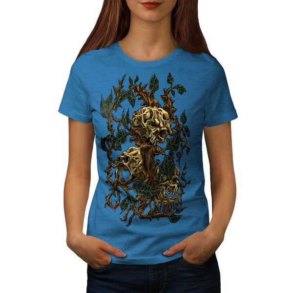 Skull Head Dead Tree Womens T-Shirt