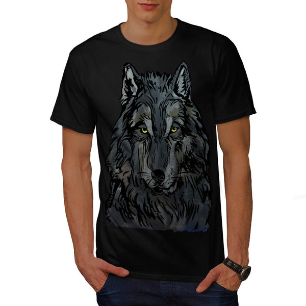 Majestic Wolf Head Mens T-Shirt