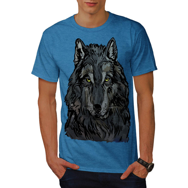 Majestic Wolf Head Mens T-Shirt