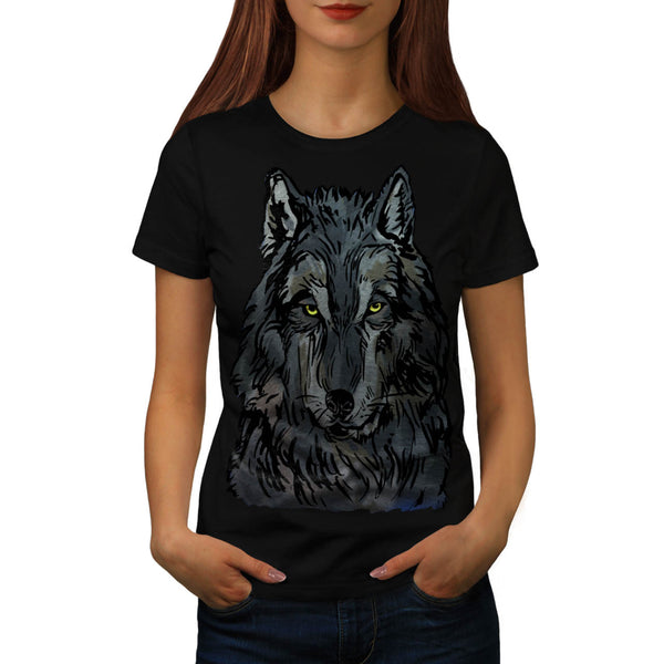 Majestic Wolf Head Womens T-Shirt