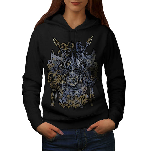 Ancient Viking Skull Womens Hoodie