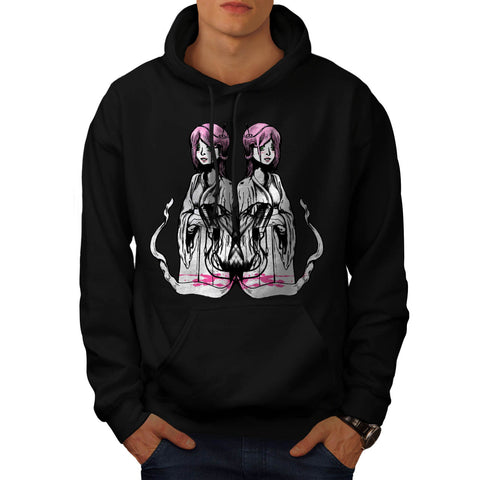 Japanese Girl Brush Mens Hoodie