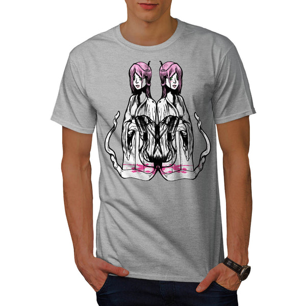 Japanese Girl Brush Mens T-Shirt