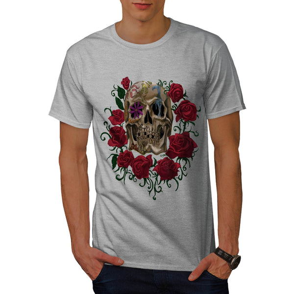 Skeleton Flower Bloom Mens T-Shirt