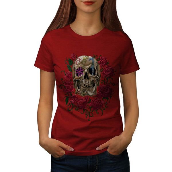 Skeleton Flower Bloom Womens T-Shirt
