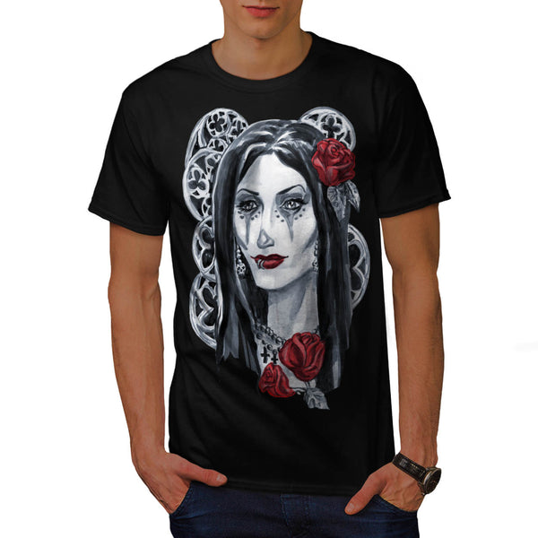 Spooky Goth Woman Mens T-Shirt