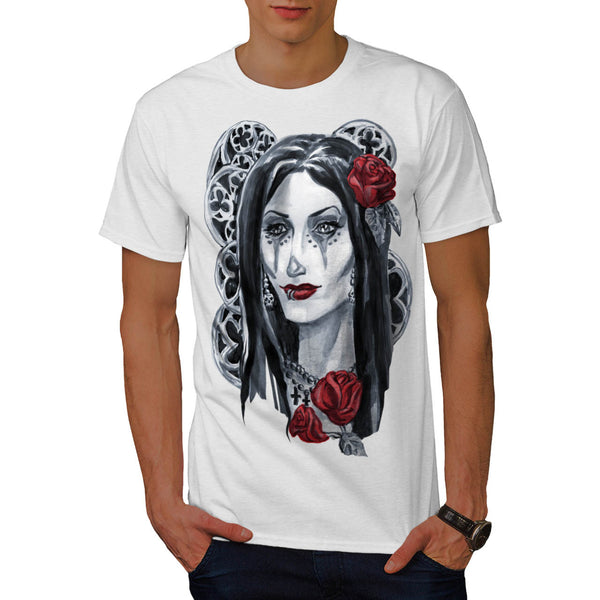 Spooky Goth Woman Mens T-Shirt