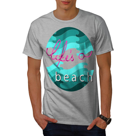 Beach Ironic Poster Mens T-Shirt