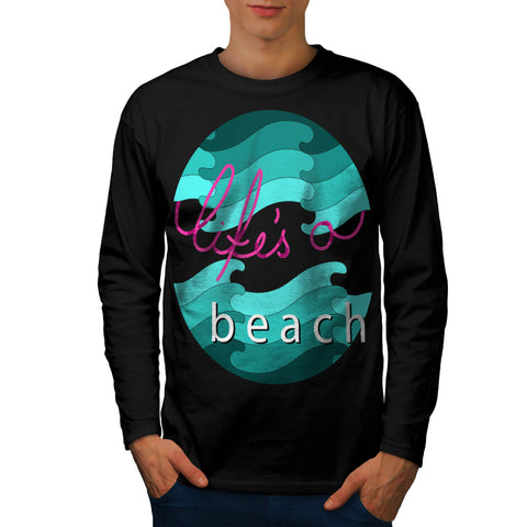 Beach Ironic Poster Mens Long Sleeve T-Shirt