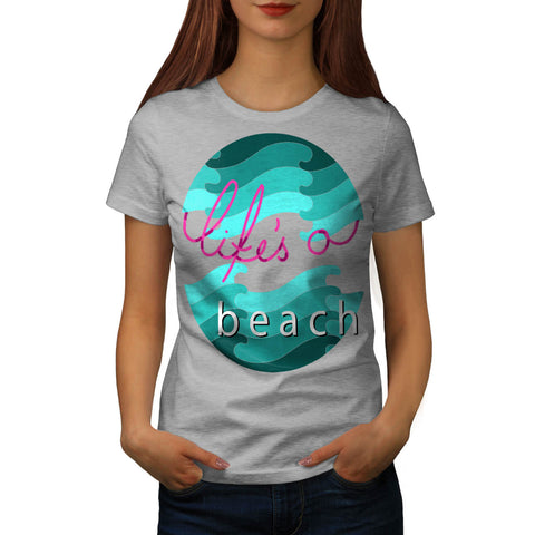 Beach Ironic Poster Womens T-Shirt