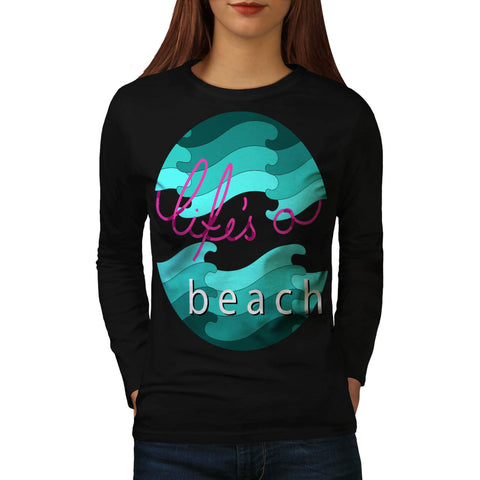 Beach Ironic Poster Womens Long Sleeve T-Shirt