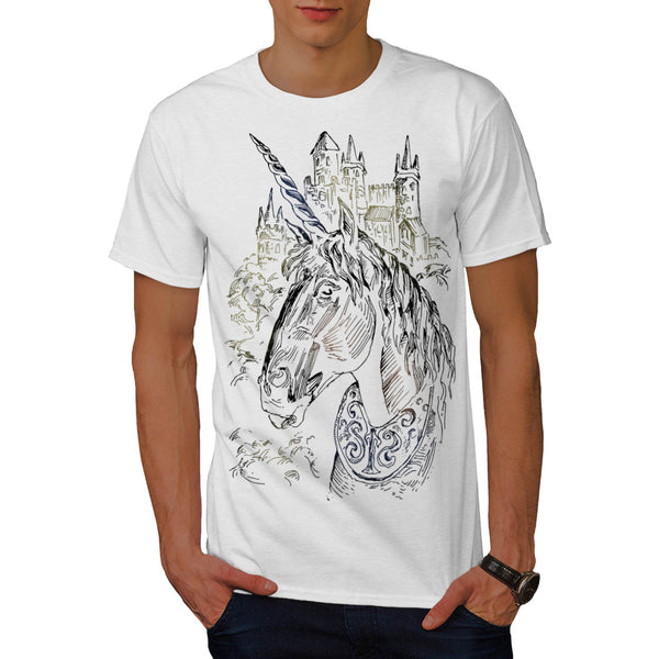 Unicorn Head Castle Mens T-Shirt