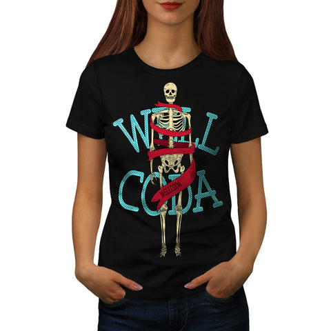 Wellcoda Skeleton Womens T-Shirt