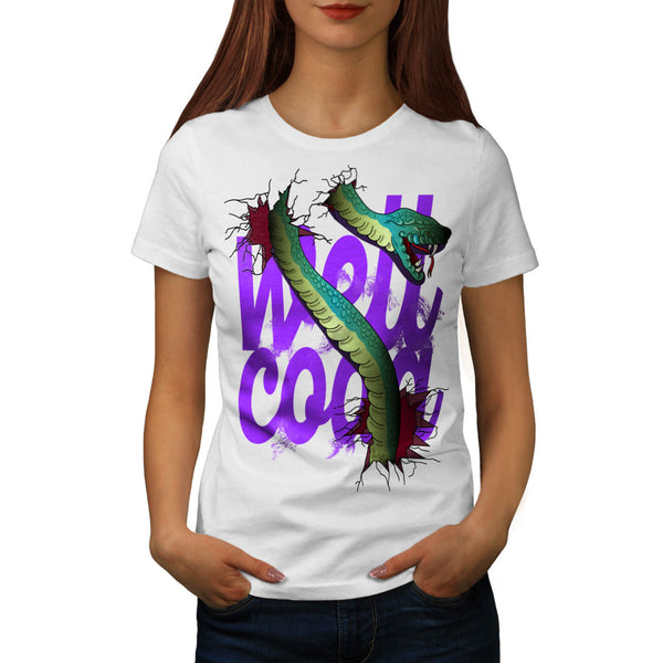 Wellcoda Snake Attack Womens T-Shirt