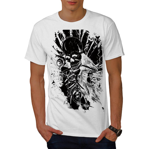 Death Skull Raven Bird Mens T-Shirt