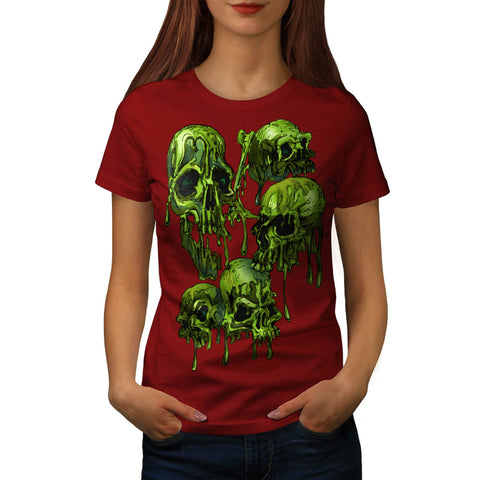 Melting Skull Head Womens T-Shirt
