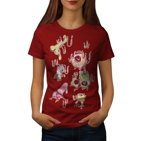 Zombie Body Part Mess Womens T-Shirt
