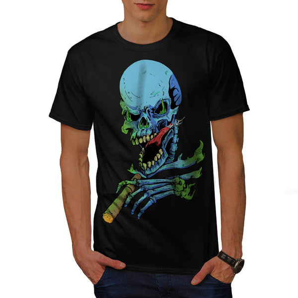 Monster Skull Smoke Mens T-Shirt