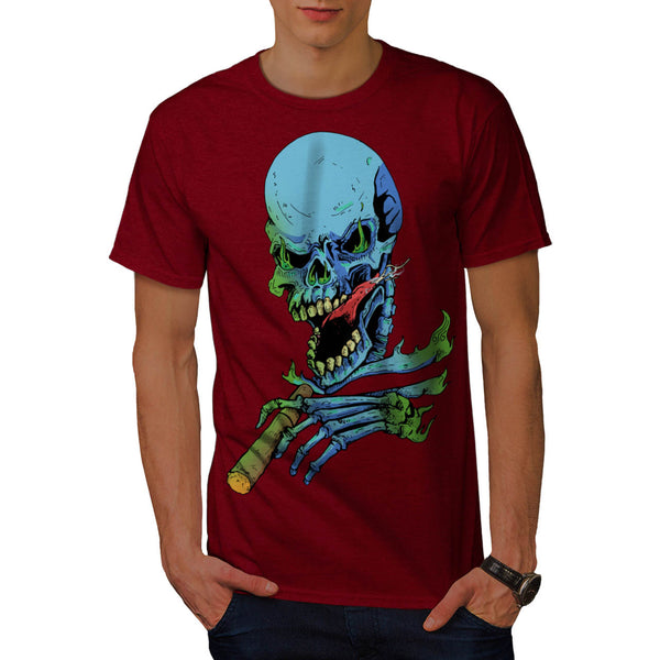 Monster Skull Smoke Mens T-Shirt