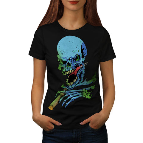 Monster Skull Smoke Womens T-Shirt