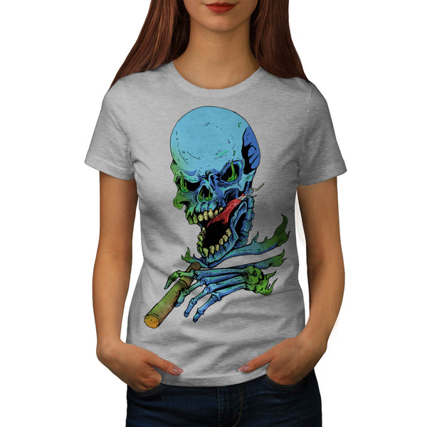 Monster Skull Smoke Womens T-Shirt