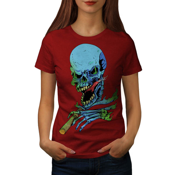 Monster Skull Smoke Womens T-Shirt