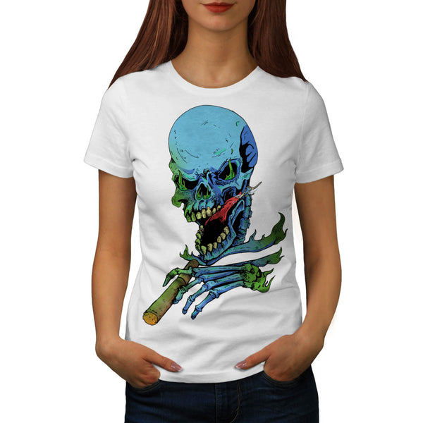 Monster Skull Smoke Womens T-Shirt