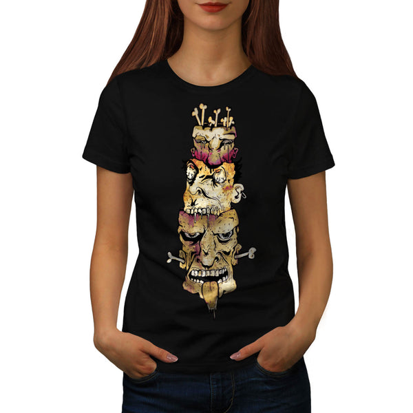 Monster Zombie Head Womens T-Shirt
