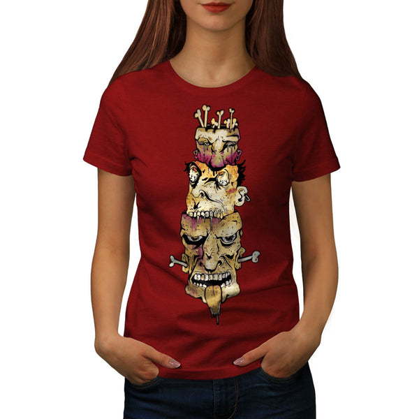 Monster Zombie Head Womens T-Shirt