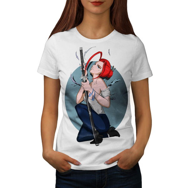 Anime Samurai Girl Womens T-Shirt