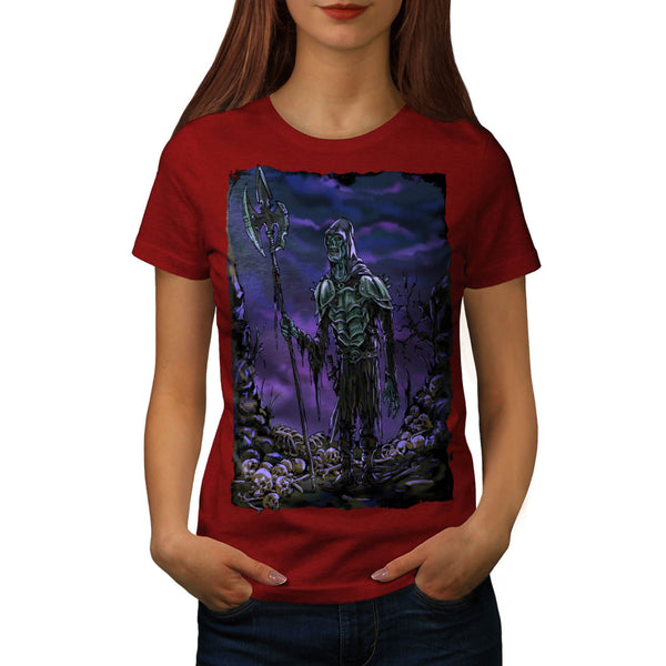 Zombie Skull Warrior Womens T-Shirt