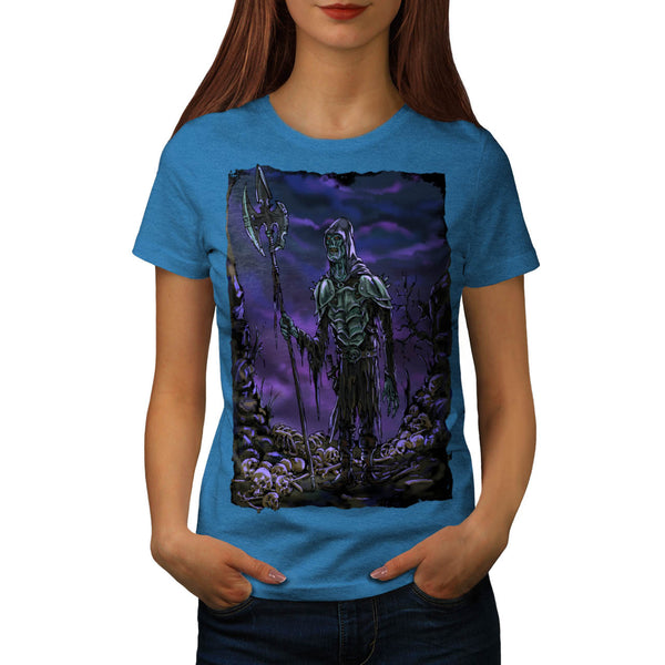 Zombie Skull Warrior Womens T-Shirt