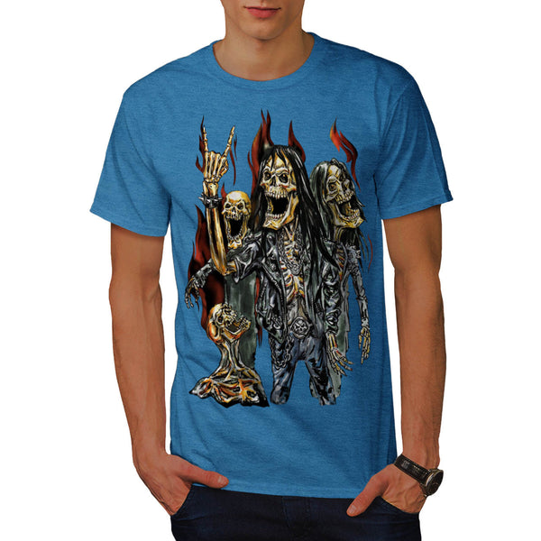 Skeleton Rock Band Mens T-Shirt