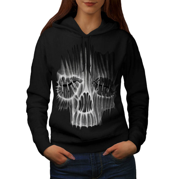 Scary Death Face Skull Womens Hoodie