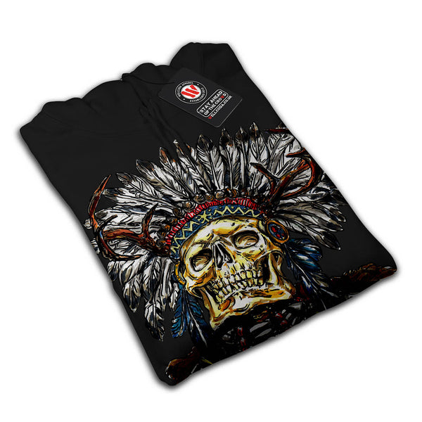 Indian Skull Skeleton Womens Hoodie