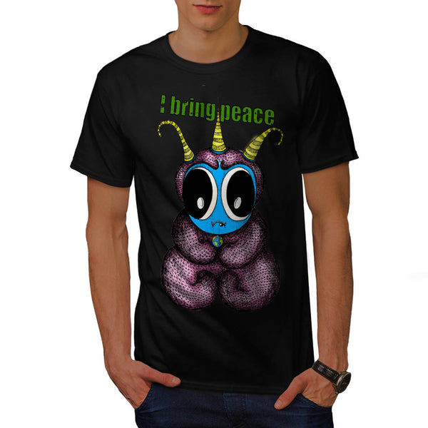 Friendly Alien Peace Mens T-Shirt