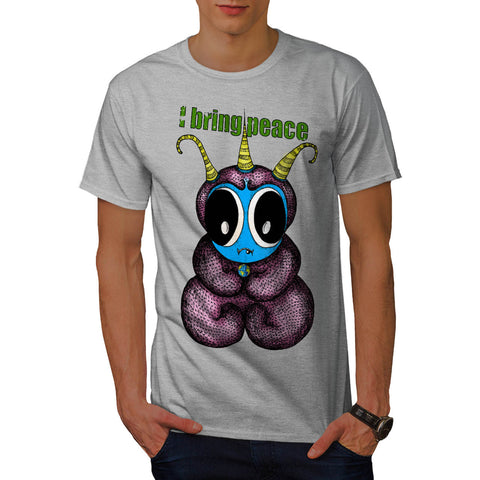 Friendly Alien Peace Mens T-Shirt
