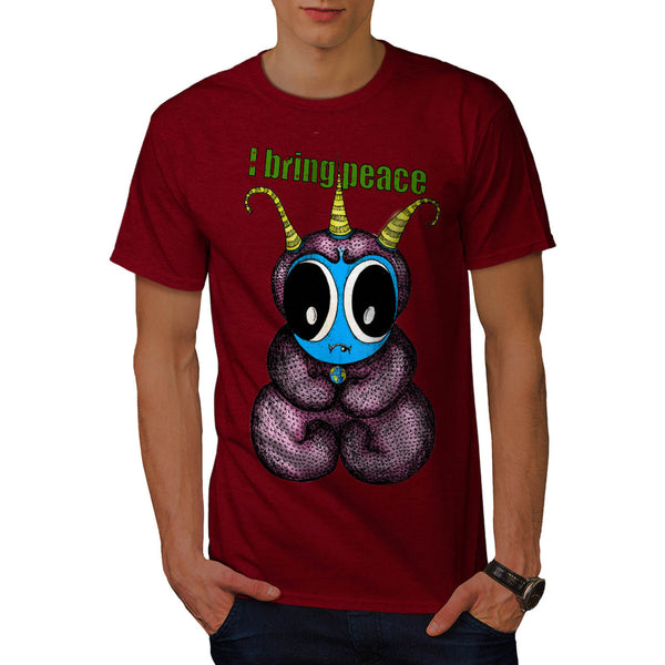 Friendly Alien Peace Mens T-Shirt
