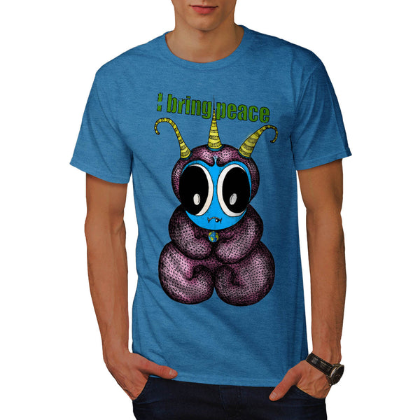 Friendly Alien Peace Mens T-Shirt