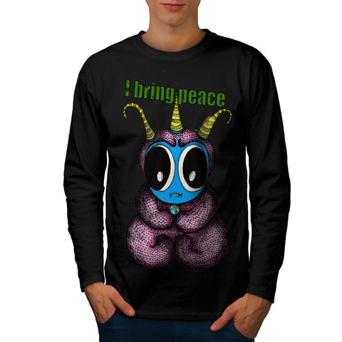 Friendly Alien Peace Mens Long Sleeve T-Shirt