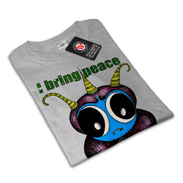 Friendly Alien Peace Mens T-Shirt