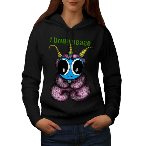 Friendly Alien Peace Womens Hoodie