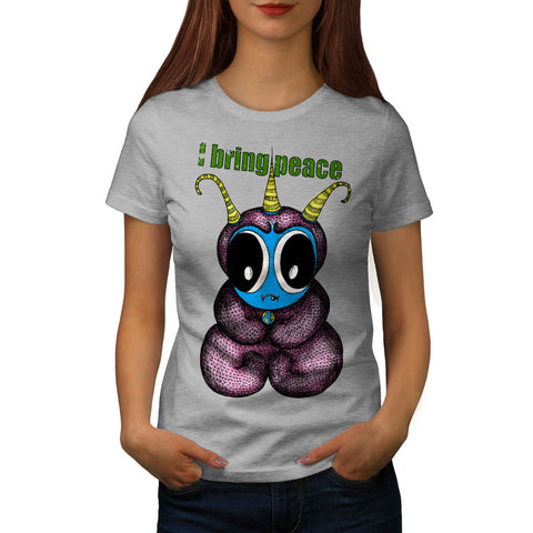 Friendly Alien Peace Womens T-Shirt
