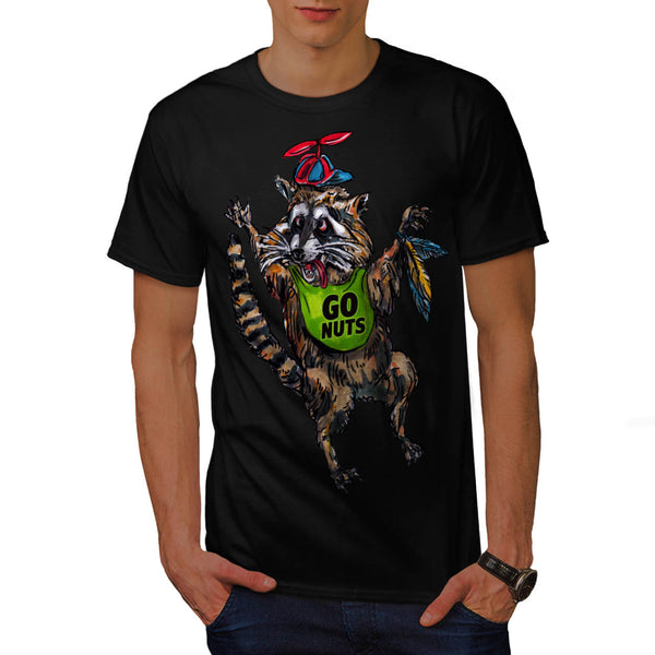 Insane Racoon Animal Mens T-Shirt