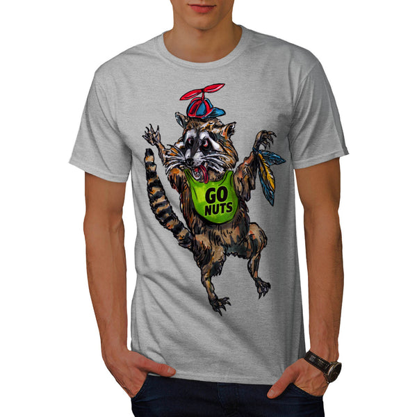 Insane Racoon Animal Mens T-Shirt